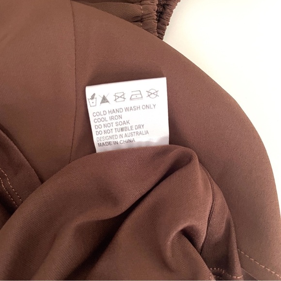 Princess Polly Lillie Long Sleeve Mini Dress Brown NWT - Picture 13 of 14